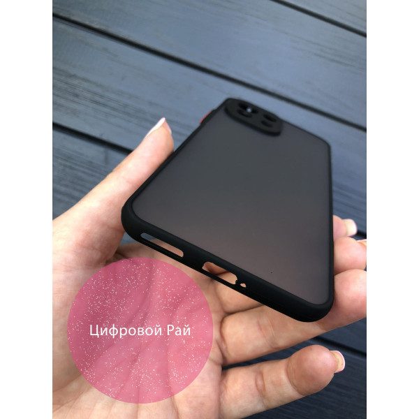 Чехол для Xiaomi Mi 11 Lite матовый пластик без дизайна с черным бортиком