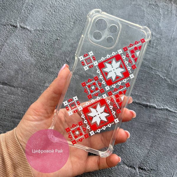 Чехол для Xiaomi Mi 11 Lite вышиванка всеукраинская противоударный прозрачный силиконовый чехол