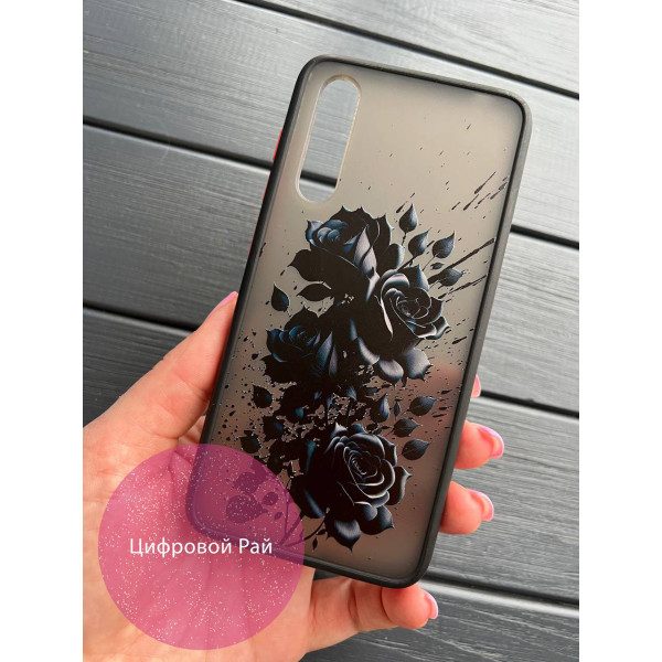 Чехол для Xiaomi Mi CC9/Mi 9 Lite черные розы с черным бортиком