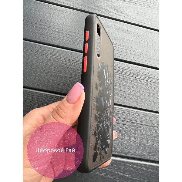 Чехол для Xiaomi Mi CC9/Mi 9 Lite черные розы с черным бортиком