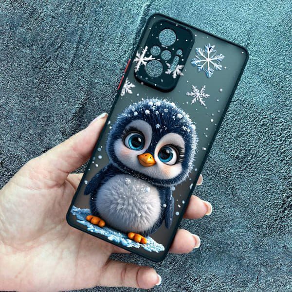 Чохол для Xiaomi Redmi Note 10 Pro з захистом камери новорічний милий пінгвін