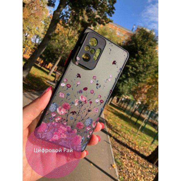 Чохол для Xiaomi Redmi Note 10 Pro з рожевими квіточками