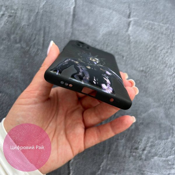 Чехол для Xiaomi Redmi Note 10 Pro черный силикон статуя