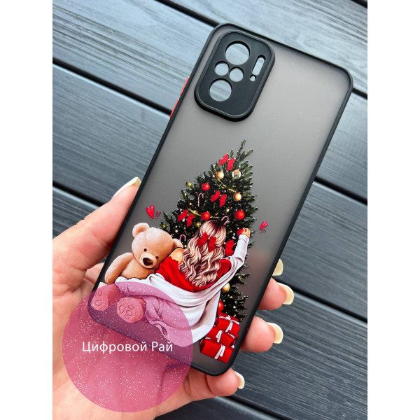 Чехол для Xiaomi Redmi Note 10 4G / Note 10s / Xiaomi Poco M5s девочка возле елки