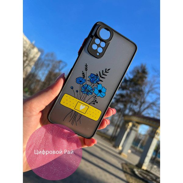 Чехол для Xiaomi Redmi Note 11 / Note 11s цветы и пластырь