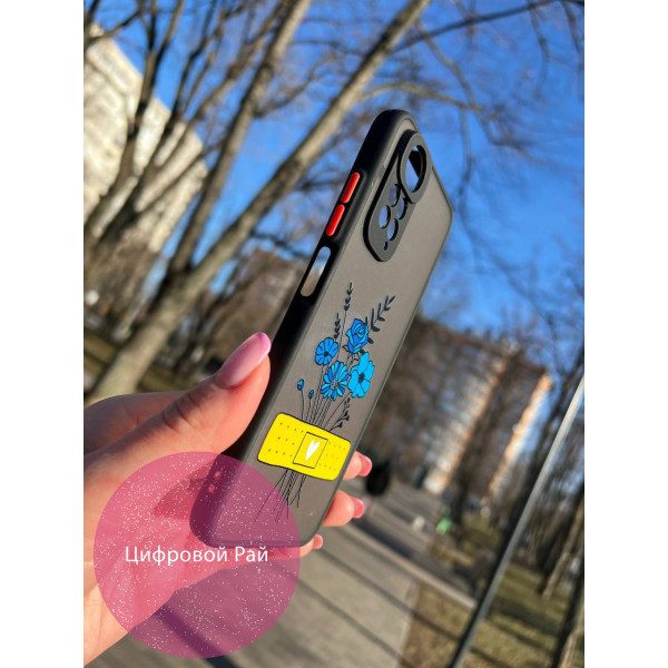 Чехол для Xiaomi Redmi Note 11 / Note 11s цветы и пластырь