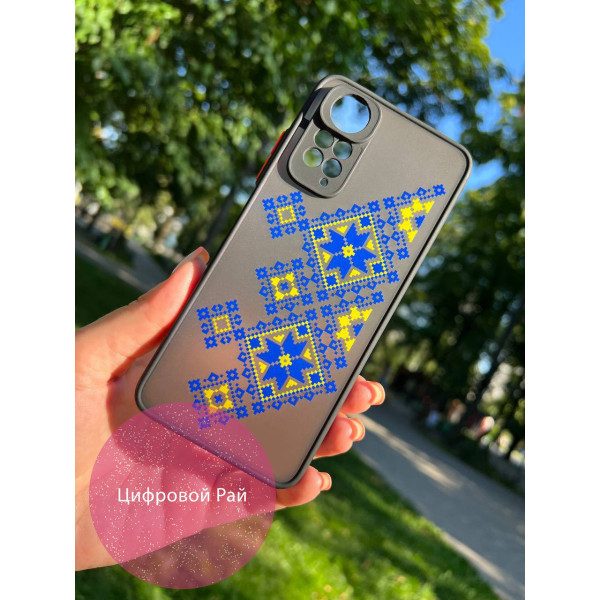 Чехол для Xiaomi Redmi Note 11 / Note 11s вышиванка желто-синяя рушник