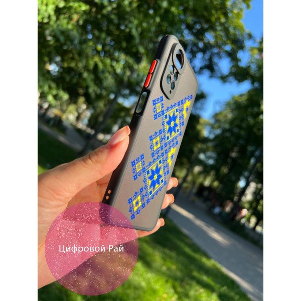 Чехол для Xiaomi Redmi Note 11 / Note 11s вышиванка желто-синяя рушник