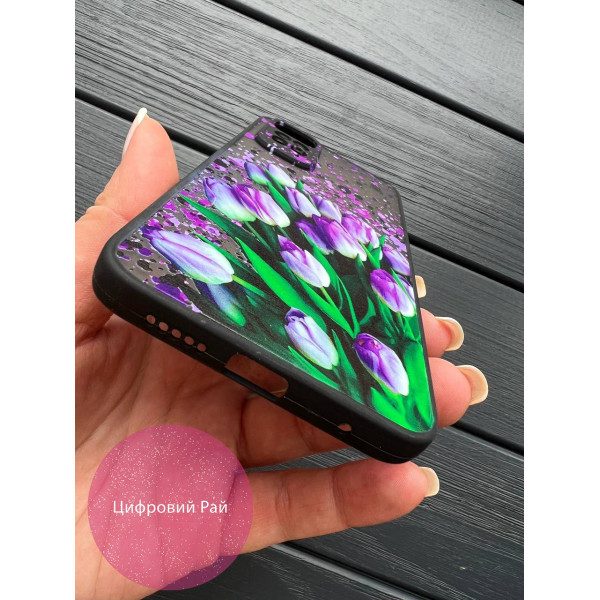 Чохол для Xiaomi Redmi Note 11 / Note 11s фіолетові тюльпани з краплями