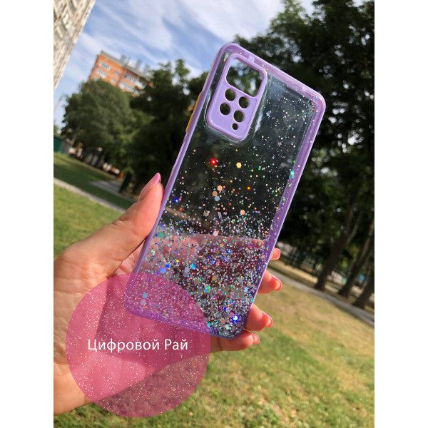 Чохол для Xiaomi Redmi Note 11 / Note 11s силікон лавандовий з блискітками