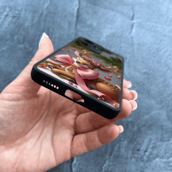 Чехол для Xiaomi Redmi Note 12 Pro Plus 5G с защитой камеры новогодний Рождественский олененок