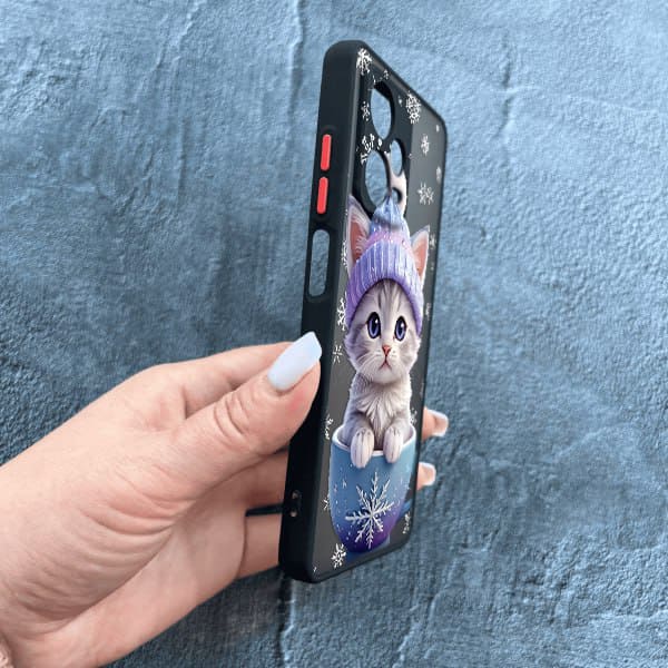 Чохол для Xiaomi Redmi Note 12 Pro Plus 5G з захистом камери новорічне кошеня в чашці