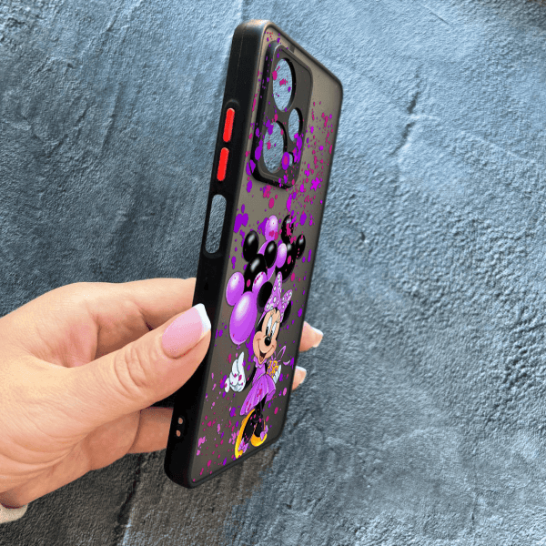 Чохол для Xiaomi Redmi Note 12 Pro 5G з захистом камери дитячий з Мінні Маус та повітряними кульками