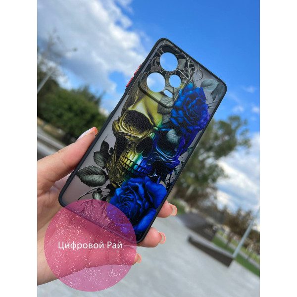 Чохол для Xiaomi Redmi Note 12 Pro 5G череп жовто-блакитний