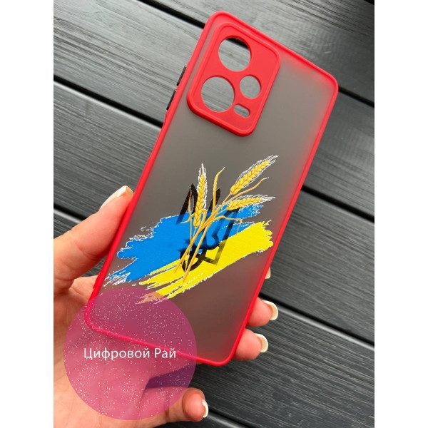 Чохол для Xiaomi Redmi Note 12 Pro 5G тризуб червоний бортик
