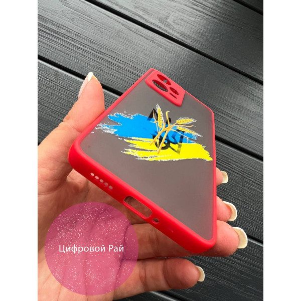 Чохол для Xiaomi Redmi Note 12 Pro 5G тризуб червоний бортик