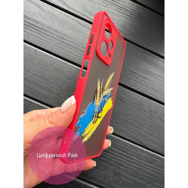 Чохол для Xiaomi Redmi Note 12 Pro 5G тризуб червоний бортик
