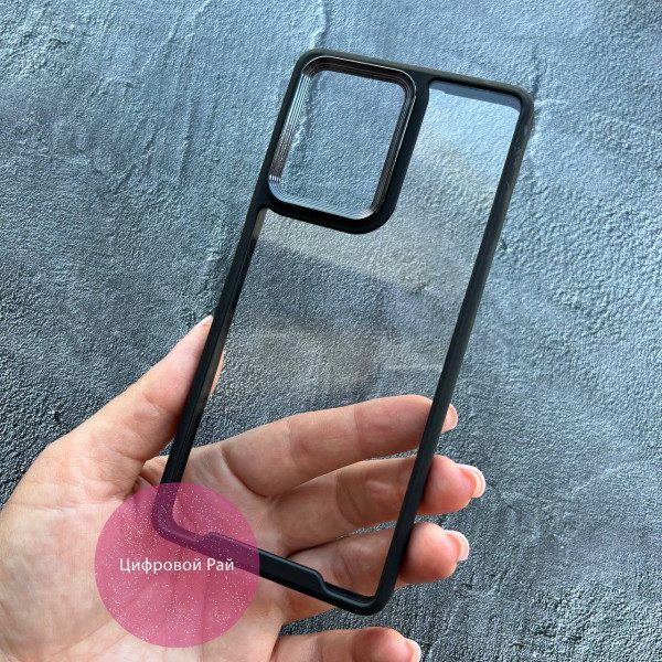Чехол для Xiaomi Redmi Note 12 Pro Plus с черным бортиком и металлической обводкой по камере