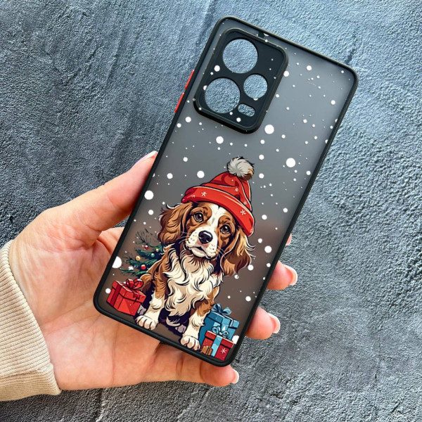 Чехол для Xiaomi Redmi Note 12 Pro Plus новогодняя собачка