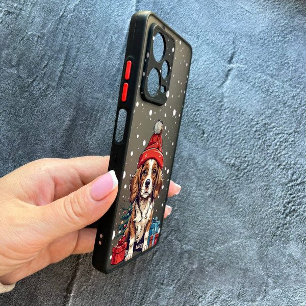 Чехол для Xiaomi Redmi Note 12 Pro Plus новогодняя собачка