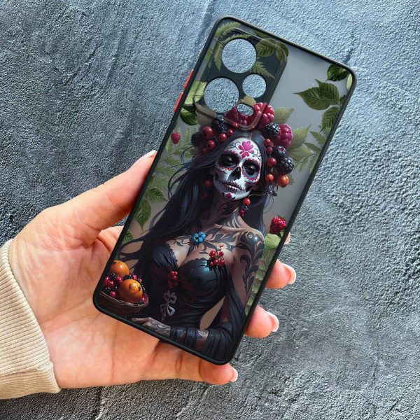 Чехол для Xiaomi Redmi Note 12 Pro Plus Санта-Муэрте с листьями