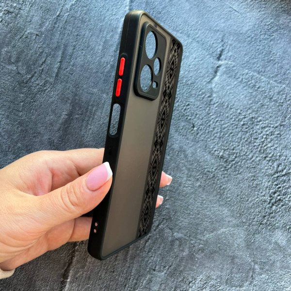 Чехол для Xiaomi Redmi Note 12 Pro Plus вышиванка черная оригинальная