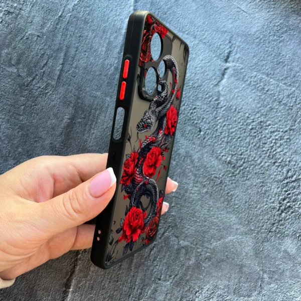 Чохол для Xiaomi Redmi Note 12 Pro Plus змія у квітах