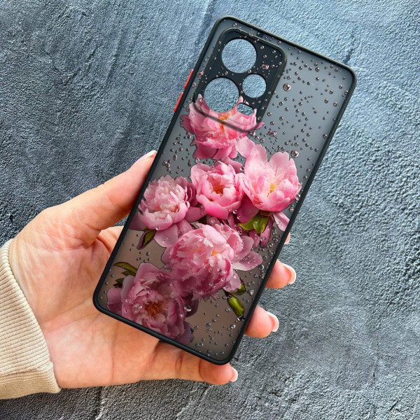 Чехол для Xiaomi Redmi Note 12 Pro Plus пиона с каплями