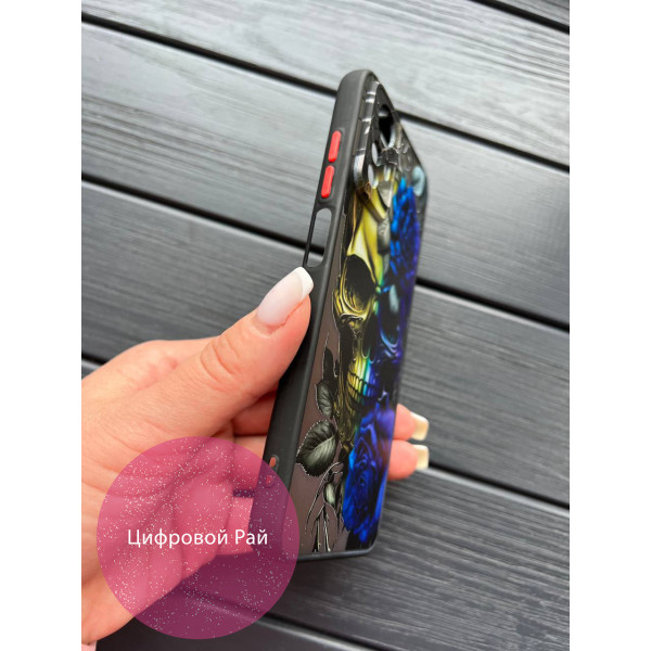 Чохол для Xiaomi Redmi Note 12S череп жовто-блакитний