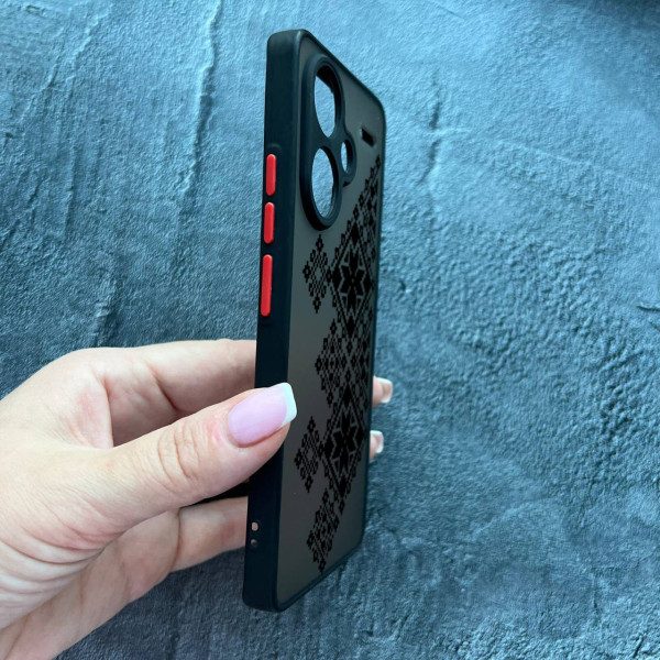 Чохол для Xiaomi Redmi Note 13 Pro Plus вишиванка чорна українська