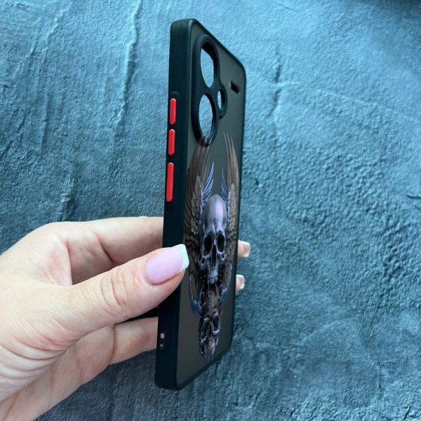 Чехол для Xiaomi Redmi Note 13 Pro Plus череп с крыльями