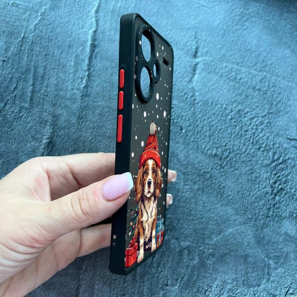 Чехол для Xiaomi Redmi Note 13 Pro Plus новогодний собачка