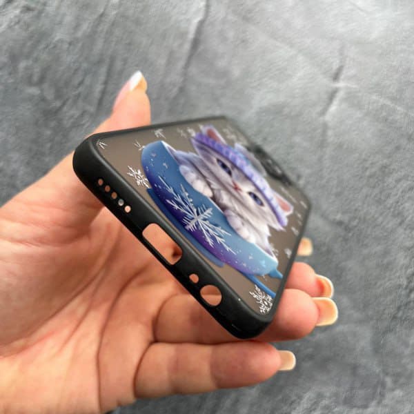 Чехол для Xiaomi Redmi Note 9 / Redmi 10X с защитой камеры новогодний котенок в чашке