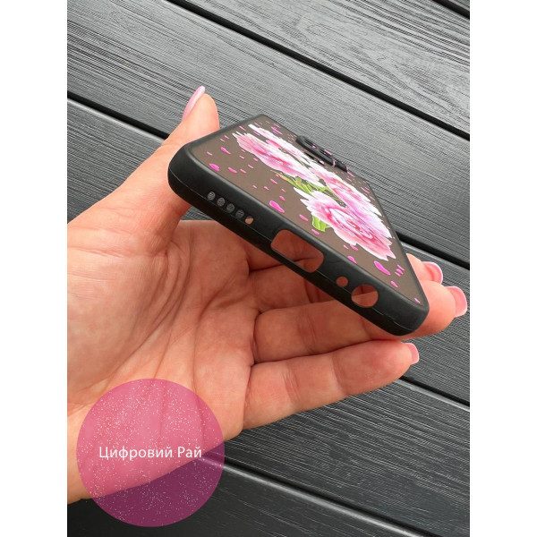 Чохол для Xiaomi Redmi Note 9 / Redmi 10X півонії з сердечками