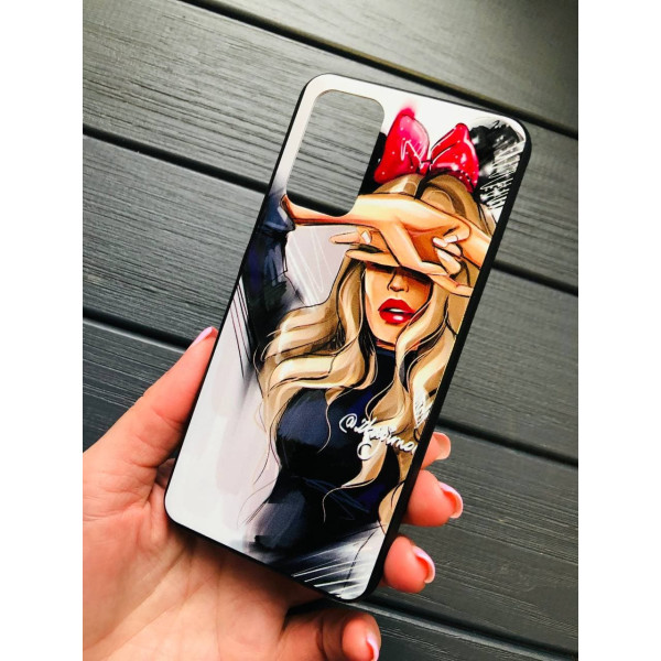 Чохол для Xiaomi Poco M3 дівчина з красним бантиком