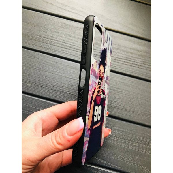 Чехол для Xiaomi Poco M3 девочка в клетчатой ​​рубашке