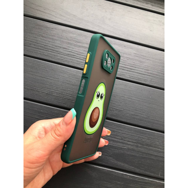 Чохол для Xiaomi Poco X3 авокадо з темно-зеленим бортиком
