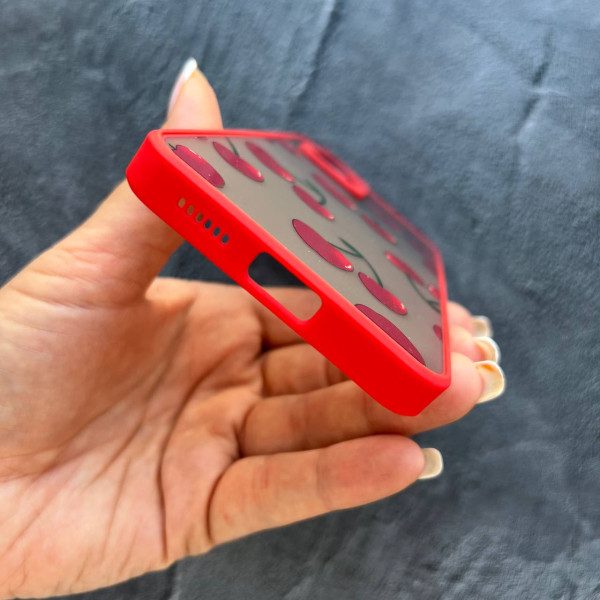 Чехол для Xiaomi Poco X4 GT вишни красный бортик