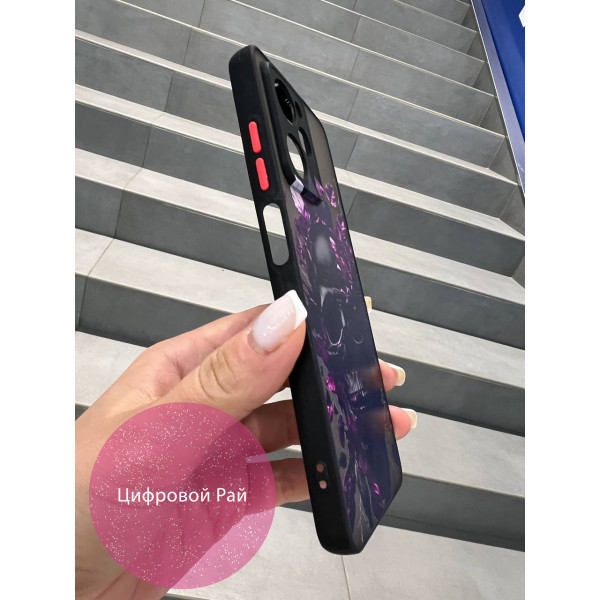 Чохол для Xiaomi Poco X5 Pro 5G череп фіолетові листя 