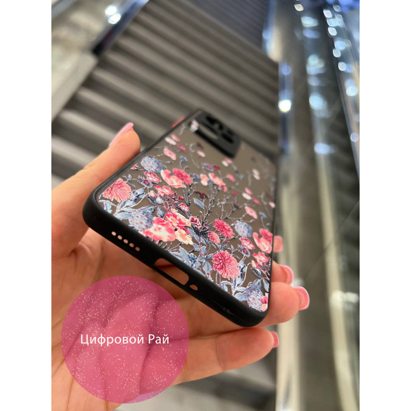 Чохол для Xiaomi Poco X5 Pro 5G рожеві та сині квіточки