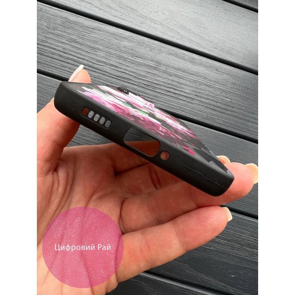 Чехол для Xiaomi Poco X5 Pro 5G пионы с розовыми каплями