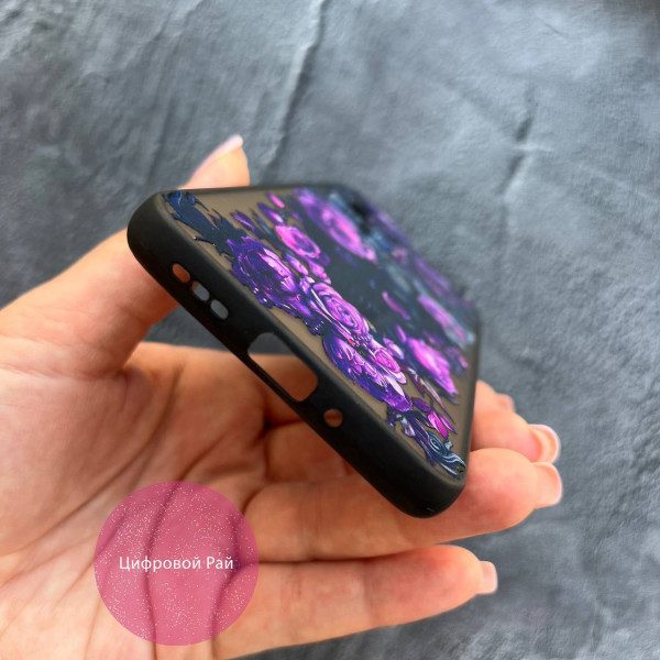 Чехол для Xiaomi Poco X5 череп с лавандовыми цветами