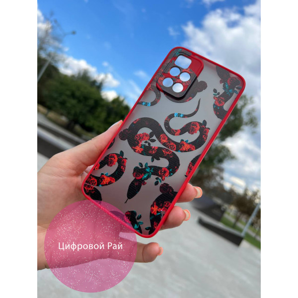 Чохол для Xiaomi Redmi 10 кобри червоний бортик