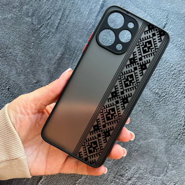 Чохол для Xiaomi Redmi 12 вишиванка чорна оригінальна