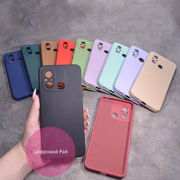 Однотонний чохол для Xiaomi Redmi 12C з soft-touch покриттям і мікрофіброю всередині