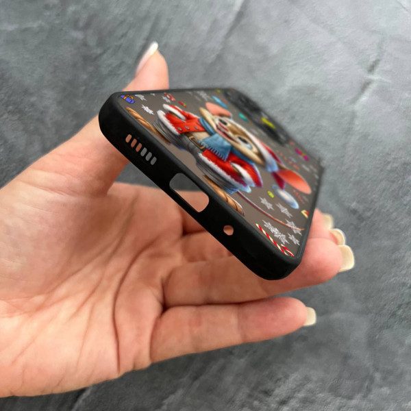 Чехол для Xiaomi Redmi 12C с защитой камеры новогодний мышонок в костюме санты