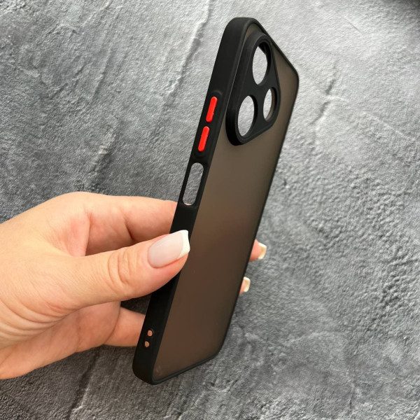 Чехол для Xiaomi Redmi 13 4G / Poco M6 4G с защитой камеры матовый пластик без дизайна