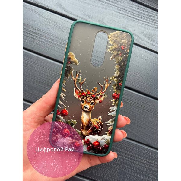 Чехол для Xiaomi Redmi 8 новогодний Бемби