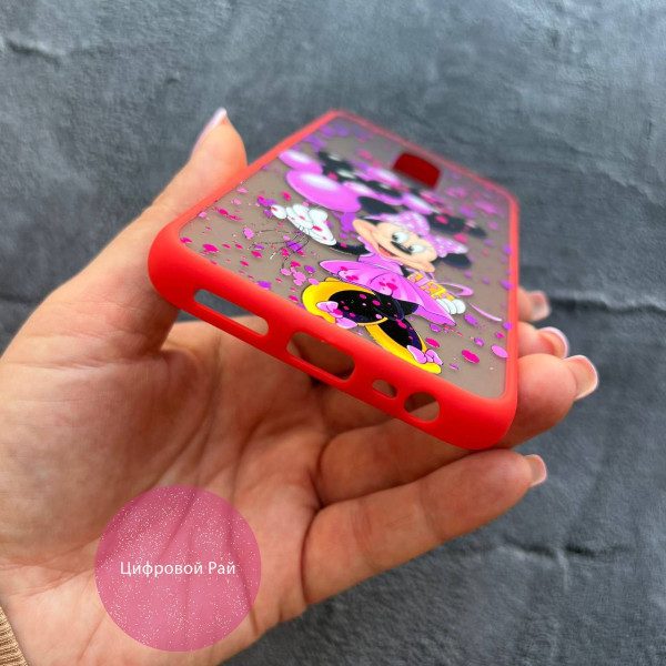 Чехол для Xiaomi Redmi 8 Минни с шариками с красным бортиком