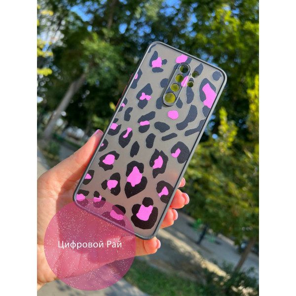 Чехол для Xiaomi Redmi 9 леопард розовый